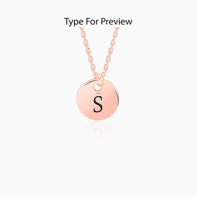 Rose Gold Personalised Classic Initial Pendant with Link Chain