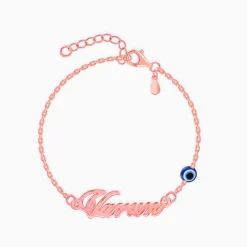 Rose Gold Personalised Classic Evil Eye Bracelet
