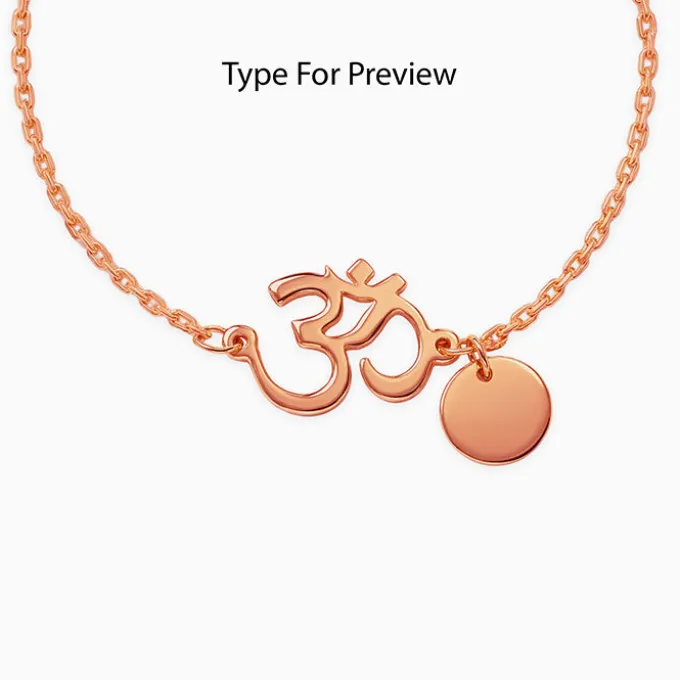 Rose Gold Personalised Classy Om Heartbeat Bracelet
