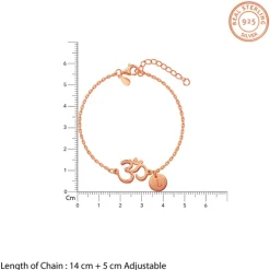 Rose Gold Personalised Classy Om Heartbeat Bracelet