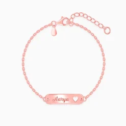 Rose Gold Personalised Cosy Heart Bracelet
