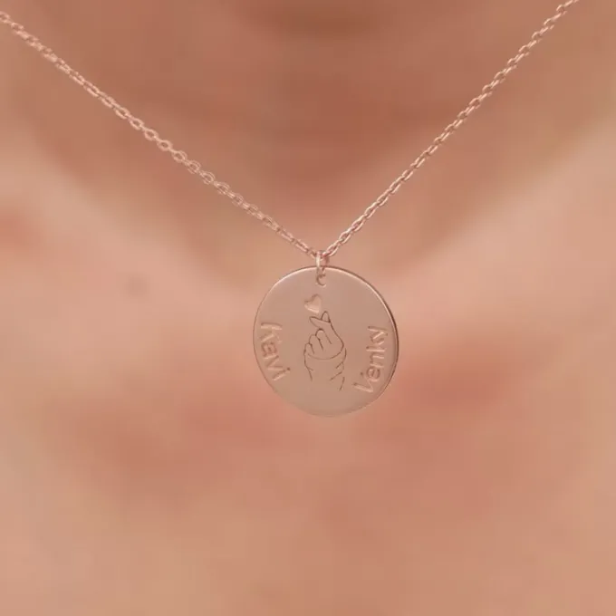 Rose Gold Personalised Coin Pendant