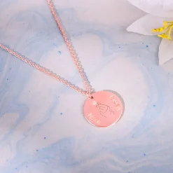 Rose Gold Personalised Coin Pendant