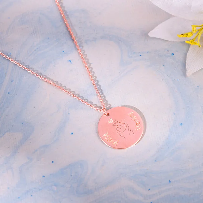 Rose Gold Personalised Coin Pendant