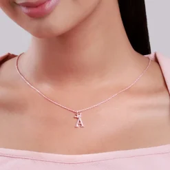 Rose Gold Personalised Crown Initial Pendant