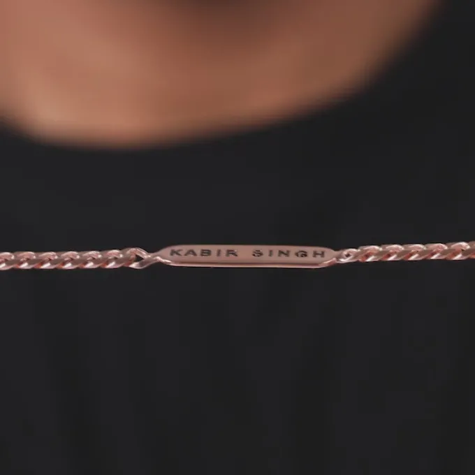 Rose Gold Personalised Cuban Bracelet for Him