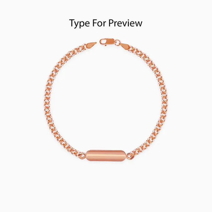 Rose Gold Personalised Cuban Bracelet for Him