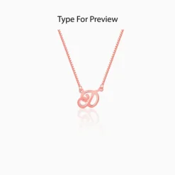 Rose Gold Personalised Cursive Initial Necklace