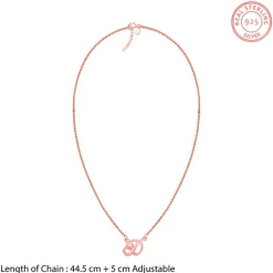 Rose Gold Personalised Cursive Initial Necklace