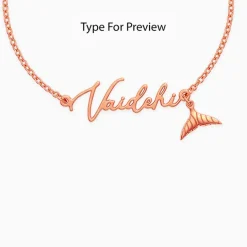 Rose Gold Personalised Cute Mermaid Tail Bracelet