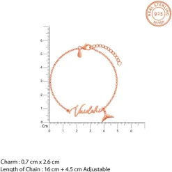Rose Gold Personalised Cute Mermaid Tail Bracelet