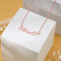 Rose Gold Personalised Dual Heart Necklace