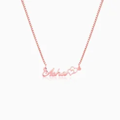 Rose Gold Personalised Dual Heart Necklace