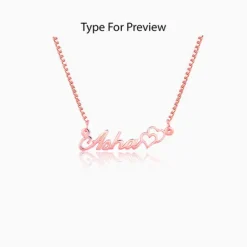 Rose Gold Personalised Dual Heart Necklace