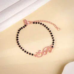 Rose Gold Personalised Eternal Initial Mangalsutra Bracelet