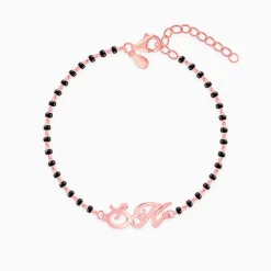Rose Gold Personalised Eternal Initial Mangalsutra Bracelet