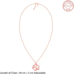 Rose Gold Personalised Floral Love Name Necklace