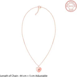 Rose Gold Personalised Heart Initial Pendant With Link Chain