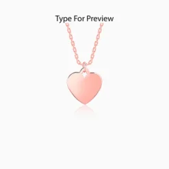 Rose Gold Personalised Heart Initial Pendant With Link Chain