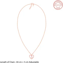 Rose Gold Personalised Heart of Initial Pendant