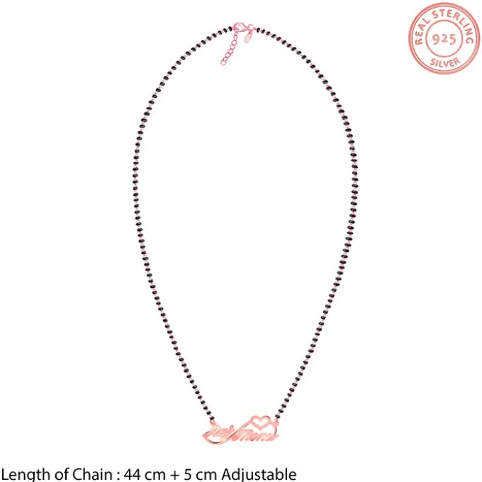 Rose Gold Personalised Heart Name Mangalsutra