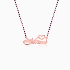 Rose Gold Personalised Heart Name Mangalsutra