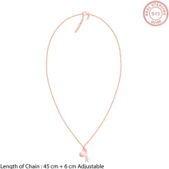 Rose Gold Personalised Heart Initial Pendant