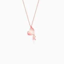 Rose Gold Personalised Heart Initial Pendant