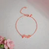 Rose Gold Personalised Heart You Initial Bracelet