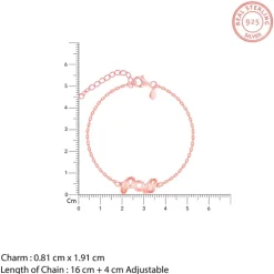 Rose Gold Personalised Heart You Initial Bracelet