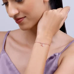 Rose Gold Personalised Hindi Initial Bracelet