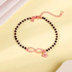 Rose Gold Personalised Infinity Love Mangalsutra Bracelet