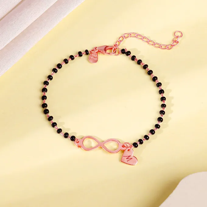 Rose Gold Personalised Infinity Love Mangalsutra Bracelet