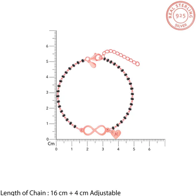 Rose Gold Personalised Infinity Love Mangalsutra Bracelet