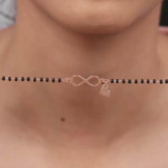 Rose Gold Personalised Infinity Love Mangalsutra Bracelet