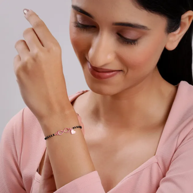 Rose Gold Personalised Infinity Love Mangalsutra Bracelet