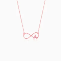 Rose Gold Personalised Infinity Initial Necklace