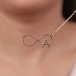 Rose Gold Personalised Infinity Initial Necklace