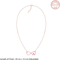 Rose Gold Personalised Infinity Initial Necklace