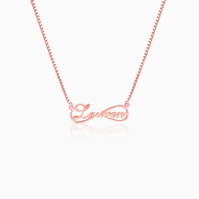 Rose Gold Personalised Infinite Promises Pendant