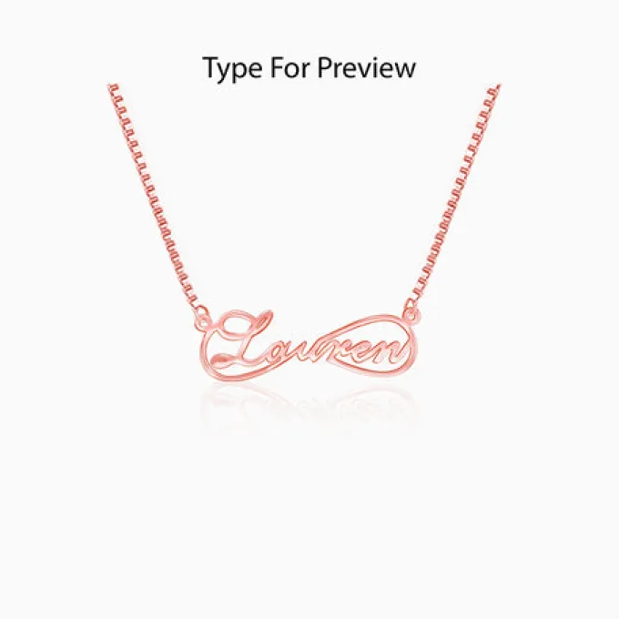 Rose Gold Personalised Infinite Promises Pendant