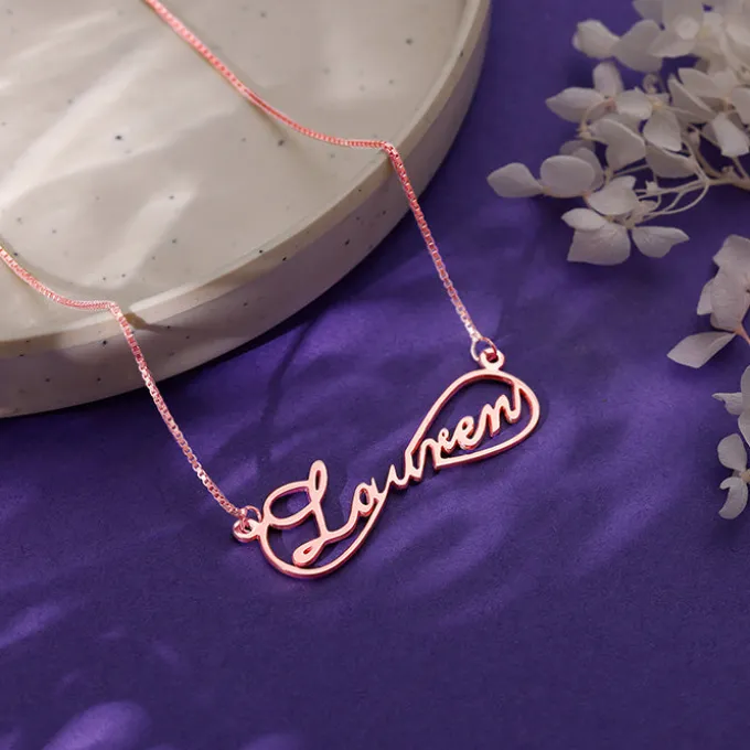 Rose Gold Personalised Infinite Promises Pendant