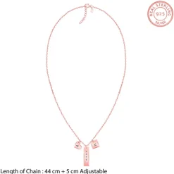 Rose Gold Personalised Initial Charm Pendant With Link Chain