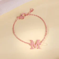 Rose Gold Personalised Initial Kids Bracelet (0 - 2 Years)