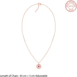 Rose Gold Personalised Initial Grace Pendant with Link Chain