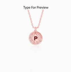 Rose Gold Personalised Initial Grace Pendant with Link Chain