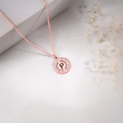 Rose Gold Personalised Initial Grace Pendant with Link Chain