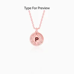 Rose Gold Personalised Initial Grace Pendant with Link Chain
