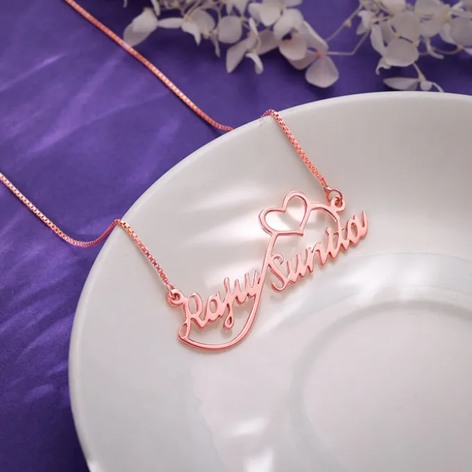 Rose Gold Personalised Infinite Love Pendant