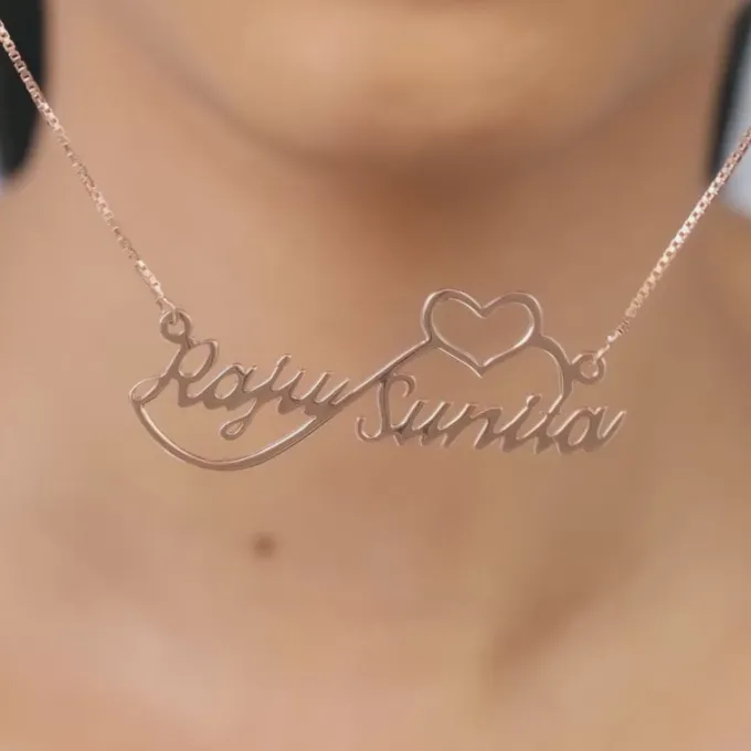 Rose Gold Personalised Infinite Love Pendant